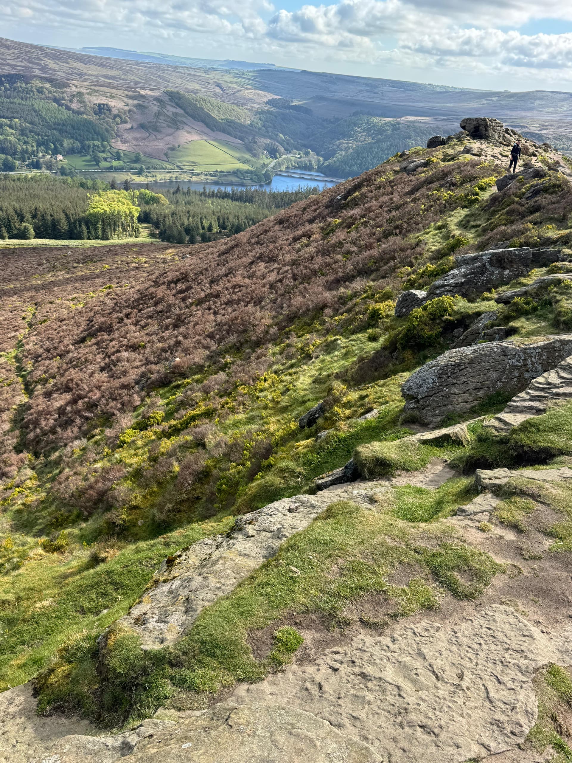 A walker above Ladybower Reservoir